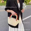 [Coleção] Bolsa de Ombro de Fio de Algodão e Corda de Algodão para Passeio de Primavera da Mamãe, Bolsa Trançada Feita à Mão, Bolsa de Imitação de Rattan, Bolsa Tote para o Dia a Dia