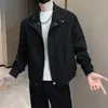 Chaqueta de color sólido de alta gama con cuello alto para hombre, elegante y guapa, marca de moda, top corto de trabajo, abrigo fresco y versátil de manga larga