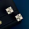 Joia Estilo Coreano Banhada a Ouro 18K Colar Cruz Quatro Diamantes X Feminino Compacto Pingente Cruz Diamante Seiko Corrente da Clavícula
