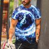 Comercio Exterior Transfronterizo Camisetas Nuevas Europeas y Americanas para Hombre y Mujer Casual Cuello Redondo Estampado Digital Ajustadas Manga Corta Jersey