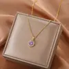Nueva cadena de clavícula de lujo estilo coreano, collar versátil de acero de titanio de moda para mujer, colgante simple clásico de circón, accesorio versátil