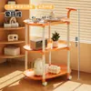 Mesa Auxiliar Creativa Móvil para Exteriores Carrito Estante de Almacenamiento con Ruedas Mesa Simple Moderna para Snacks Mesa de Camping para Exteriores