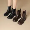 Botas Martin Retro con Estilo para Mujer 2026 Otoño Invierno Nuevas Británicas Suela Gruesa que Aumenta la Altura Moda Versátil Botines Cortos Cálidos con Felpa