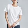 Mismo Estilo que en el Centro Comercial, Camiseta Blanca de Manga Corta Hombro Normal con Amoníaco Líquido para Mujer, Verano 26, Camiseta Básica de Algodón Mercerizado Cuello Redondo, Camiseta de Media Manga