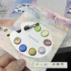 Muestras de Pigmentos Perlados Shiseido 7 Colores con Pincel Océano Thangka Pintado a Mano Tarjeta de Tintes Pintura Acuarela Arte de Uñas Mezcla etc.