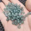 Anel de Jade Azul-Esverdeado com Padrão Floral de Jadeíta, Contas de Jade Soltas, Jade Branco Hetian de Xinjiang, Jade de Quartizito, Anel de Jade com Furo Grande