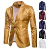 Comercio Exterior Primavera y Otoño Estilo Corte Masculino Traje con Patrón Oscuro de Anacardo Moda Chaqueta de Traje para Hombre de Botón Único Ajuste Delgado