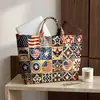 Site Independente Temu Estilo Novo Transfronteiriço Bolsa de Mão Impermeável PVC+Lona Portátil para o Dia a Dia Bolsa de Ombro Bolsa Tote