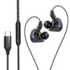 Nuevos Auriculares con Cable Tipo C Monitoreo In-Ear Hifi Teléfono Móvil Controlados por Cable Auriculares para Gaming E-Sports Adecuados para Apple
