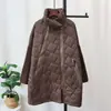 Chaqueta de Algodón Acolchada Gruesa de Longitud Media Cosida Nueva para Otoño e Invierno Cárdigan de Punto Suelto Casual Versátil Chaqueta Suéter para Mujer