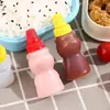 Mini Garrafa de Molho de Urso Almoço Molho de Salada Japonês Ketchup Garrafa Dividida Plástico Tempero