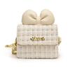 Nuevo bolso de mujer con lazo que cambia de color, bonito mini bolso cuadrado con cadena para niña, accesorios de princesa, cartera pequeña