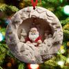 Colgante Acrílico Plano Colgante Adorno para Árbol de Navidad Colgante Disco de Papá Noel