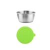 Amazon Acero inoxidable 304 plato para mojar taza para salsa tapa de silicona a prueba de fugas portátil para exteriores sellado condimento plato pequeño