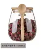 Pote de armazenamento de chá de vidro transparente, pote selado de vidro borossilicato alto, pote de armazenamento de cozinha com colher, pote de tempero atacado