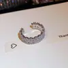 Anillo abierto de circonita ovalada súper brillante estilo Ins coreano anillo para el dedo índice de gama alta nicho anillo de dedo pequeño y exquisito