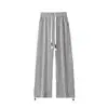 Pantalones de Chándal de Rayas Verticales para Hombre, Pantalones Largos hasta el Suelo, Pantalones Casuales Americanos de Otoño e Invierno, Pantalones Largos Rectos de Pierna Ancha, Pantalones de Chándal de Tallas Grandes