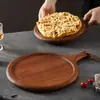 Tabla de madera maciza para bistec, tabla para pizza, bandeja de madera para servir pan, plato para bistec, bandeja de madera para bistec estilo occidental, tabla de madera para frutas y postres para el hogar