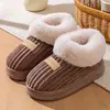Zapatos Nuevos de Algodón con Rayas, Suela Gruesa y Forro Polar, Color Sólido Simple, Unisex para Pareja, Botas de Nieve