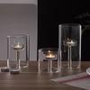 Castiçal Pequeno Casual Copo de Vela de Vidro Ornamentos Decorações Sala Modelo Restaurante Ocidental Adereços Românticos Jantar à Luz de Velas