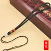 Alça Tecida à Mão Brinquedo Corda Lanyard para Cintura Corda de Linha Colorida Acessórios para Alça DIY Corda Redonda com Contas Redondas Branco Jade