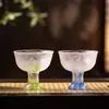 Taza Alta de Alta Gama Hecha en Fábrica con Patrón de Durazno y Loto, Cristalería Tradicional, Taza Maestra Premium Hecha a Mano para Cata de Té