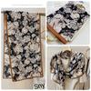 Bufanda elegante de seda Hangzhou con protección solar y letras para mujer, ideal para primavera y otoño, fina y larga, chal de satén de verano.