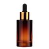 Botella de esencia transparente, bomba de emulsión de aluminio, botella de fondo grueso de 30 ml, botella cuentagotas redonda recta con hombro plano