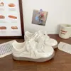 Zapatillas Deportivas de Malla Doble Gruesas Plateadas Estilo Alemán para Mujer, Lindas y Originales, Verano 2026 Nuevas de Nicho de Caña Baja Versátiles Blancas