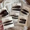 Pinza para el pelo con estampado de leopardo estilo coreano, pinza lateral de alta gama y exquisita, pinza para flequillo de color bloqueado, pinza para el pelo de la frente, accesorio para el pelo