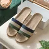 Pantuflas de Lino para Primavera, Otoño y Verano, Pantuflas de Verano Tejidas de Paja de Ratán con Suela Gruesa para Hombres y Mujeres, Adecuadas para Uso en Casa y en Interiores