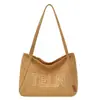 Bolsa de lona casual estilo coreano, bolso de hombro para mujer, gran capacidad, adecuado para estudiantes, moderno y perfecto para el uso diario y las compras