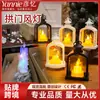 Decoración de Árbol de Navidad Europeo Guirnalda para Ventana Decoración Arqueada Lámpara de Viento Pequeña Lámpara de Velas Arreglo de Adornos Props