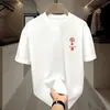 Camiseta de verano de seda de hielo negra estilo Hong Kong para hombre y mujer, camiseta sencilla que combina con todo, vestido para pareja, camiseta de manga corta para hombre y mujer, moderna