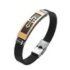 EBay Amazon comercio electrónico joyería acero inoxidable cruz pulsera de hombre moda silicona acero titanio pulsera venta al por mayor