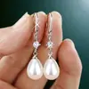 Brincos de Pérola Elegantes Simples Estilo Chinês Personalizado Elegante Leve Luxo Temperamento Joia de Orelha Moda Versátil High-End Gancho de Orelha