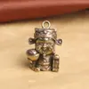 Chaveiro pingente de latão de cinco vias Deus da Riqueza pequeno decoração de bronze Deus da Riqueza cinco bênçãos suprimento para ponto turístico joia criativa