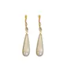 Pendientes de Plata Electrodorado de Oro Real de 14K con Aguja de Plata, Borla de Gota de Agua, Estilo Francés, Pendientes Elegantes, Pendientes de Lujo Accesibles de Nicho