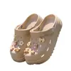 Sandálias de EVA grossas antiderrapantes de verão para uso externo com biqueira fechada, sapatos de praia respiráveis para mulheres