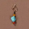 Pendientes Tejidos Turquesa de Diseño Original Estilo Minoría de Xizang Pendientes Vintage Pendientes de Xizang de Ding Zhen