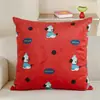 Almohada de Peluche de Animales de Dibujos Animados, Cojín para Sofá Serie Roja, Funda de Cojín para Sala de Estar con Ambiente de Año Nuevo, Cojín para Alféizar de Ventana"""