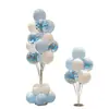 Decoraciones de Piso de Árbol de Globos Azules para Niños para Montaje de Fiesta de Cumpleaños de Bebé, Decoraciones de Mesa para Ambiente de Fiesta y Columnas de Pie