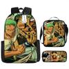 Fuente de Amazon Transfronteriza mochila de una pieza One Piece Mochila Escolar Estudiante Mochila de Luffy Bolso de Hombro Estuche para Lápices