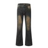 Jeans bootcut 11Kn American Yellow teñidos con barro para hombre y mujer, aspecto holgado y adelgazante y pantalones casuales cleanfit