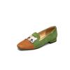 Divertidos Mocasines Bordados de Gato 2025 Primavera Nuevo Estilo Estilo Chino Gamuza de Oveja Punta Redonda Slip-On Zapatos de Tacón Grueso Modernos