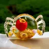 Estilo Año Nuevo Atrayente de Fortuna Aceite Líquido de Caqui Botella de Arena Movediza Accesorios Llavero Acrílico Accesorios para Bolsos Venta al por Mayor Color Dorado