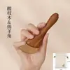 Herramienta Gua Sha Pequeña con Forma de Pezuña de Sándalo Morado para Rostro, Ojos y Cuerpo, Raspador de Cuerno para Masaje de Cabeza