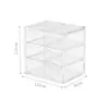 Caixa de Armazenamento Tipo Gaveta, Caixa Transparente com Compartimentos para Óculos, Mini Caixa de Armazenamento à Prova de Poeira para Mesa, Caixa de Armazenamento e Organização para Pincéis de Maquiagem