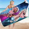 Toalla de Playa Serie Frozen, Toalla Cuadrada Versátil de Doble Cara de Forro Polar de Fibra Ultrafina para Natación y Baño