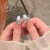 Unhas Portáteis Populares do Xiaohongshu com um Toque de Luxo, Design Olho de Gato com Pedras Strass, Pontas de Unha Artesanais Estilo Francês, Unhas Postiças da Moda que Realçam o Tom da Pele